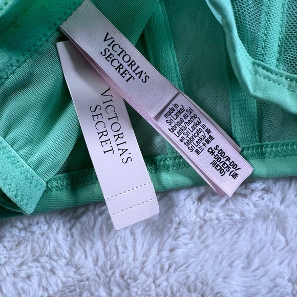 Victorias Secret Dream Angels Mint Green Lace Mesh Corset Top Size S-DD 11240102 - Picture 8 of 12